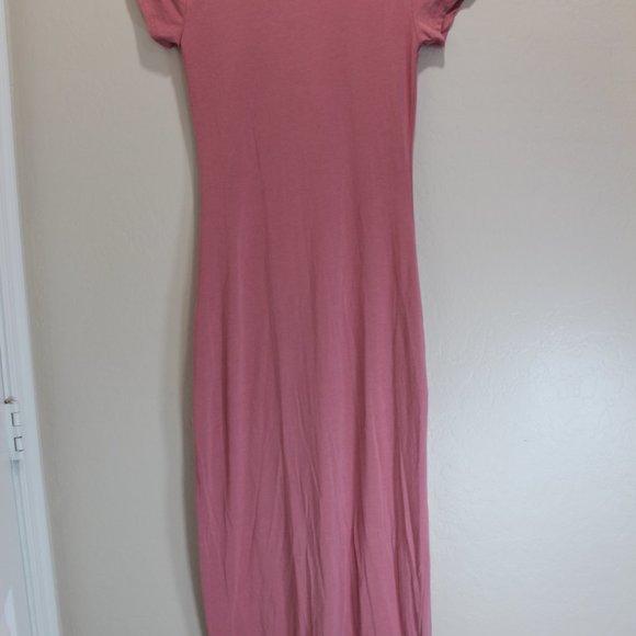 Derek Heart Pink Maxi Long Dress with criss cross neckline size S - Picture 4 of 5